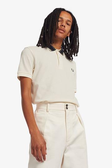 Fred Perry Medal Stripe Polo Miesten Paidat Valkoinen | FI 1538SGLO